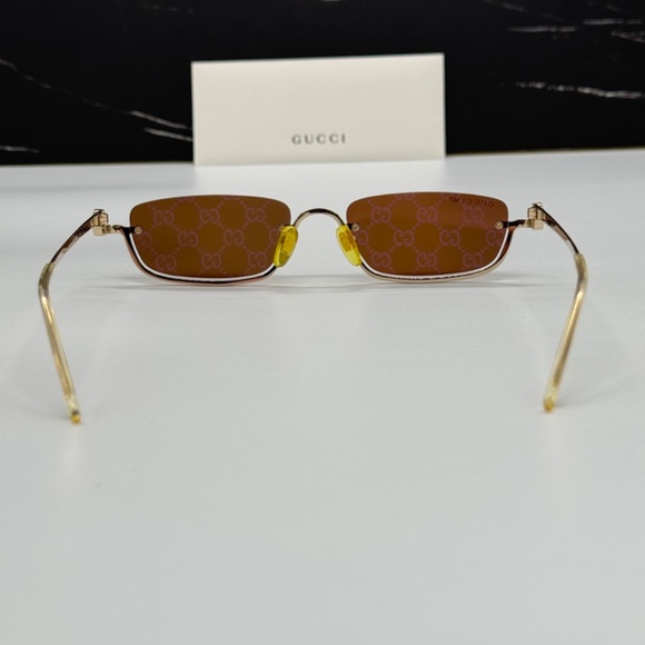 NEW AUTHENTIC GUCCI MICRO METAL GUCCI SUNGLASSES WITH GG LENSES - Picture 11 of 15
